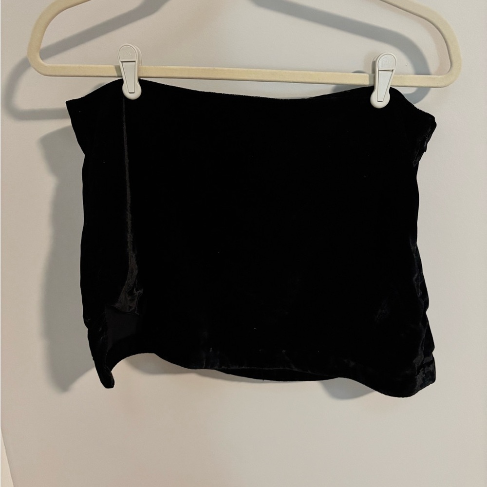 NWOT FREE PEOPLE Black Velvet Skirt woemns 10
